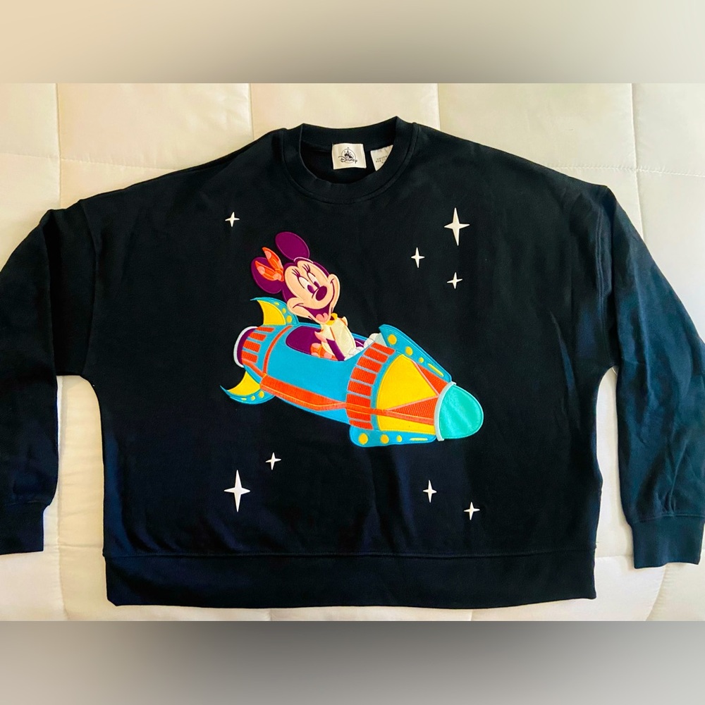 Disney Parks Sweater Women Black Minnie Mouse Play In The Park Astro Disneyland